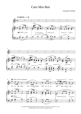 page one of Caro Mio Ben (Piano & Vocal)