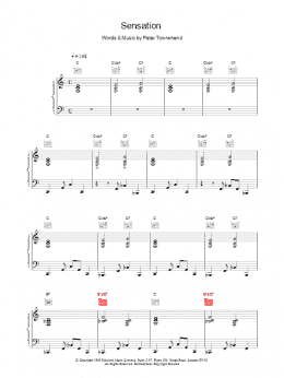 page one of Sensation (Piano, Vocal & Guitar Chords)