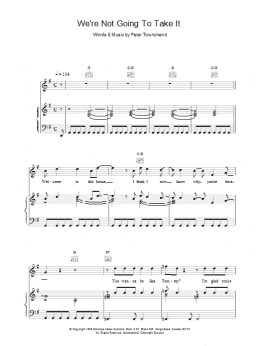page one of We're Not Going To Take It (Piano, Vocal & Guitar Chords)