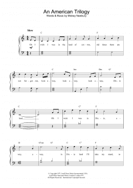 page one of An American Trilogy (Beginner Piano (Abridged))
