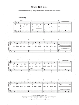 page one of She's Not You (Easy Piano)