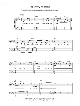page one of I'm Every Woman (Piano, Vocal & Guitar Chords)