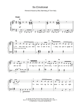 page one of So Emotional (Piano, Vocal & Guitar Chords)