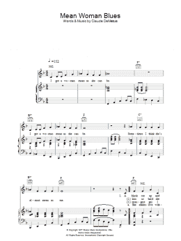 page one of Mean Woman Blues (Piano, Vocal & Guitar Chords)