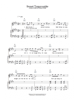 page one of Sweet Transvestite (Piano, Vocal & Guitar Chords)
