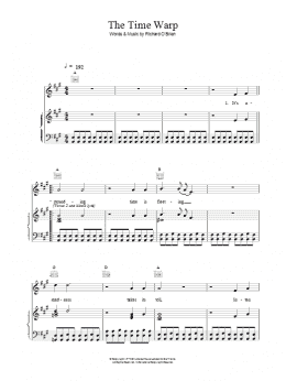 page one of Time Warp (Piano, Vocal & Guitar Chords (Right-Hand Melody))