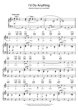 page one of I'd Do Anything (from Oliver!) (Piano, Vocal & Guitar Chords (Right-Hand Melody))