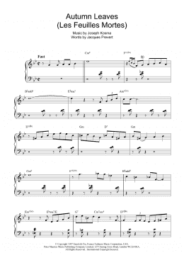 page one of Autumn Leaves (Les Feuilles Mortes) (Piano Solo)