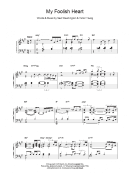 page one of My Foolish Heart (Piano Solo)
