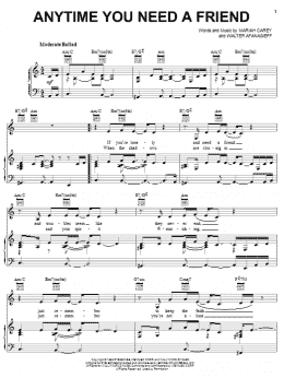 page one of Anytime You Need A Friend (Piano, Vocal & Guitar Chords (Right-Hand Melody))