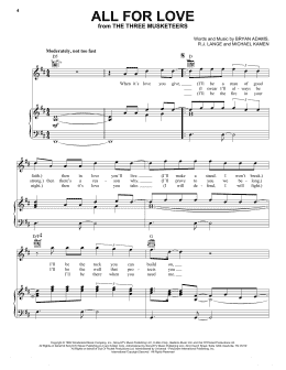 page one of All For Love (Piano, Vocal & Guitar Chords (Right-Hand Melody))