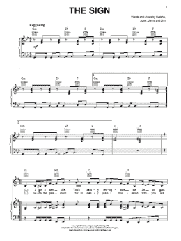 page one of The Sign (Piano, Vocal & Guitar Chords (Right-Hand Melody))