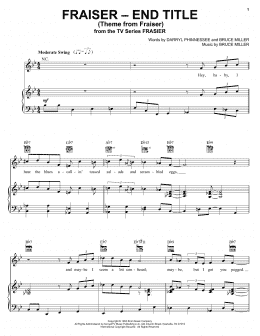 page one of Theme From Frasier (Piano, Vocal & Guitar Chords (Right-Hand Melody))