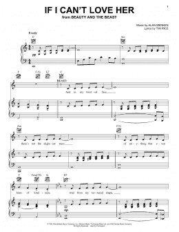 page one of If I Can't Love Her (from Beauty And The Beast: The Musical) (Piano, Vocal & Guitar Chords (Right-Hand Melody))