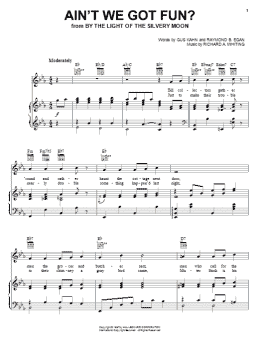 page one of Ain't We Got Fun? (Piano, Vocal & Guitar Chords (Right-Hand Melody))