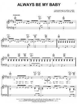 page one of Always Be My Baby (Piano, Vocal & Guitar Chords (Right-Hand Melody))