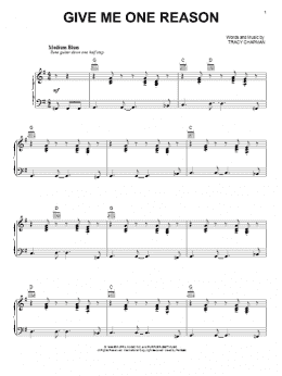 page one of Give Me One Reason (Piano, Vocal & Guitar Chords (Right-Hand Melody))