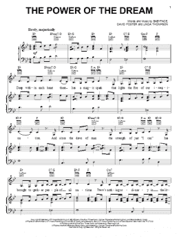 page one of The Power Of The Dream (Piano, Vocal & Guitar Chords (Right-Hand Melody))