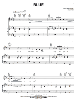 page one of Blue (Piano, Vocal & Guitar Chords (Right-Hand Melody))