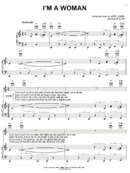 page one of I'm A Woman (Piano, Vocal & Guitar Chords (Right-Hand Melody))