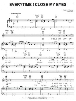page one of Everytime I Close My Eyes (Piano, Vocal & Guitar Chords (Right-Hand Melody))