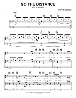 page one of Go The Distance (from Hercules) (Piano, Vocal & Guitar Chords (Right-Hand Melody))