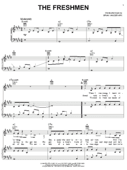 page one of The Freshmen (Piano, Vocal & Guitar Chords (Right-Hand Melody))