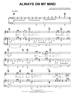 page one of Always On My Mind (Piano, Vocal & Guitar Chords (Right-Hand Melody))