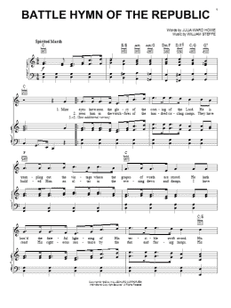 page one of Battle Hymn Of The Republic (Piano, Vocal & Guitar Chords (Right-Hand Melody))