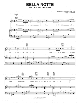 page one of Bella Notte (This Is The Night) (from Lady And The Tramp) (Piano, Vocal & Guitar Chords (Right-Hand Melody))