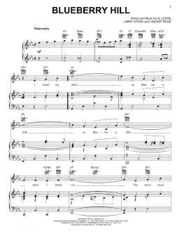 page one of Blueberry Hill (Piano, Vocal & Guitar Chords (Right-Hand Melody))