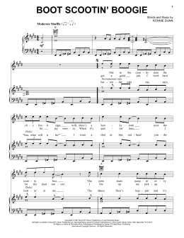page one of Boot Scootin' Boogie (Piano, Vocal & Guitar Chords (Right-Hand Melody))
