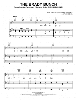 page one of The Brady Bunch (Piano, Vocal & Guitar Chords (Right-Hand Melody))