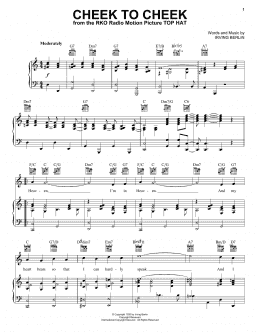 page one of Cheek To Cheek (Piano, Vocal & Guitar Chords (Right-Hand Melody))