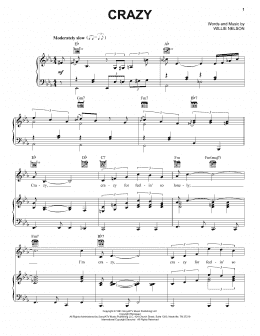 page one of Crazy (Piano, Vocal & Guitar Chords (Right-Hand Melody))