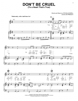 page one of Don't Be Cruel (To A Heart That's True) (Piano, Vocal & Guitar Chords (Right-Hand Melody))