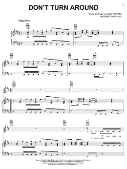 page one of Don't Turn Around (Piano, Vocal & Guitar Chords (Right-Hand Melody))