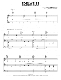page one of Edelweiss (from The Sound of Music) (Piano, Vocal & Guitar Chords (Right-Hand Melody))