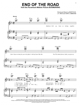 page one of End Of The Road (Piano, Vocal & Guitar Chords (Right-Hand Melody))