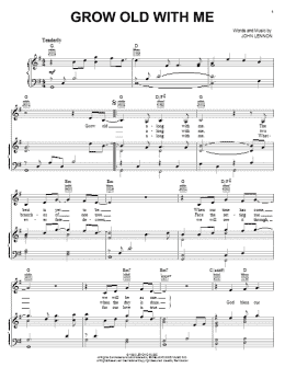 page one of Grow Old With Me (Piano, Vocal & Guitar Chords (Right-Hand Melody))