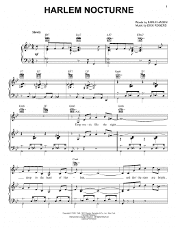 page one of Harlem Nocturne (Piano, Vocal & Guitar Chords (Right-Hand Melody))