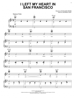 page one of I Left My Heart In San Francisco (Piano, Vocal & Guitar Chords (Right-Hand Melody))