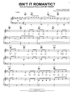 page one of Isn't It Romantic? (Piano, Vocal & Guitar Chords (Right-Hand Melody))