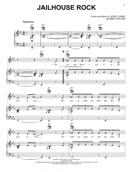 page one of Jailhouse Rock (Piano, Vocal & Guitar Chords (Right-Hand Melody))