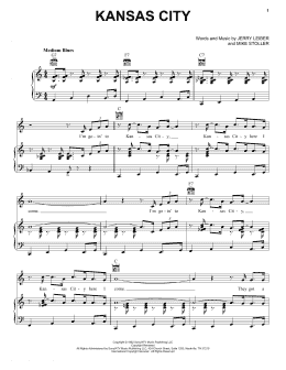 page one of Kansas City (Piano, Vocal & Guitar Chords (Right-Hand Melody))