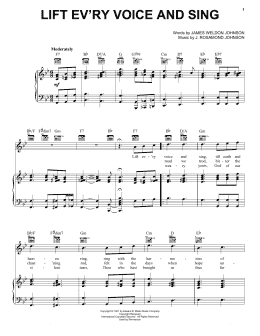 page one of Lift Ev'ry Voice And Sing (Piano, Vocal & Guitar Chords (Right-Hand Melody))