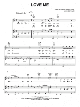 page one of Love Me (Piano, Vocal & Guitar Chords (Right-Hand Melody))
