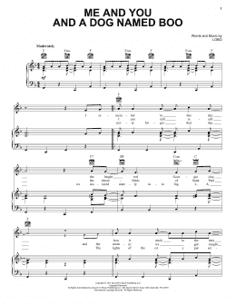 page one of Me And You And A Dog Named Boo (Piano, Vocal & Guitar Chords (Right-Hand Melody))