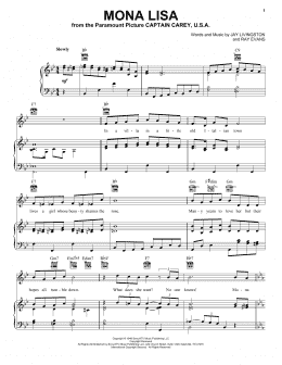 page one of Mona Lisa (Piano, Vocal & Guitar Chords (Right-Hand Melody))