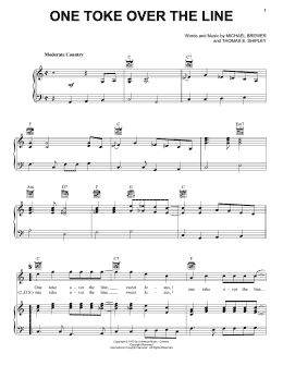 page one of One Toke Over The Line (Piano, Vocal & Guitar Chords (Right-Hand Melody))